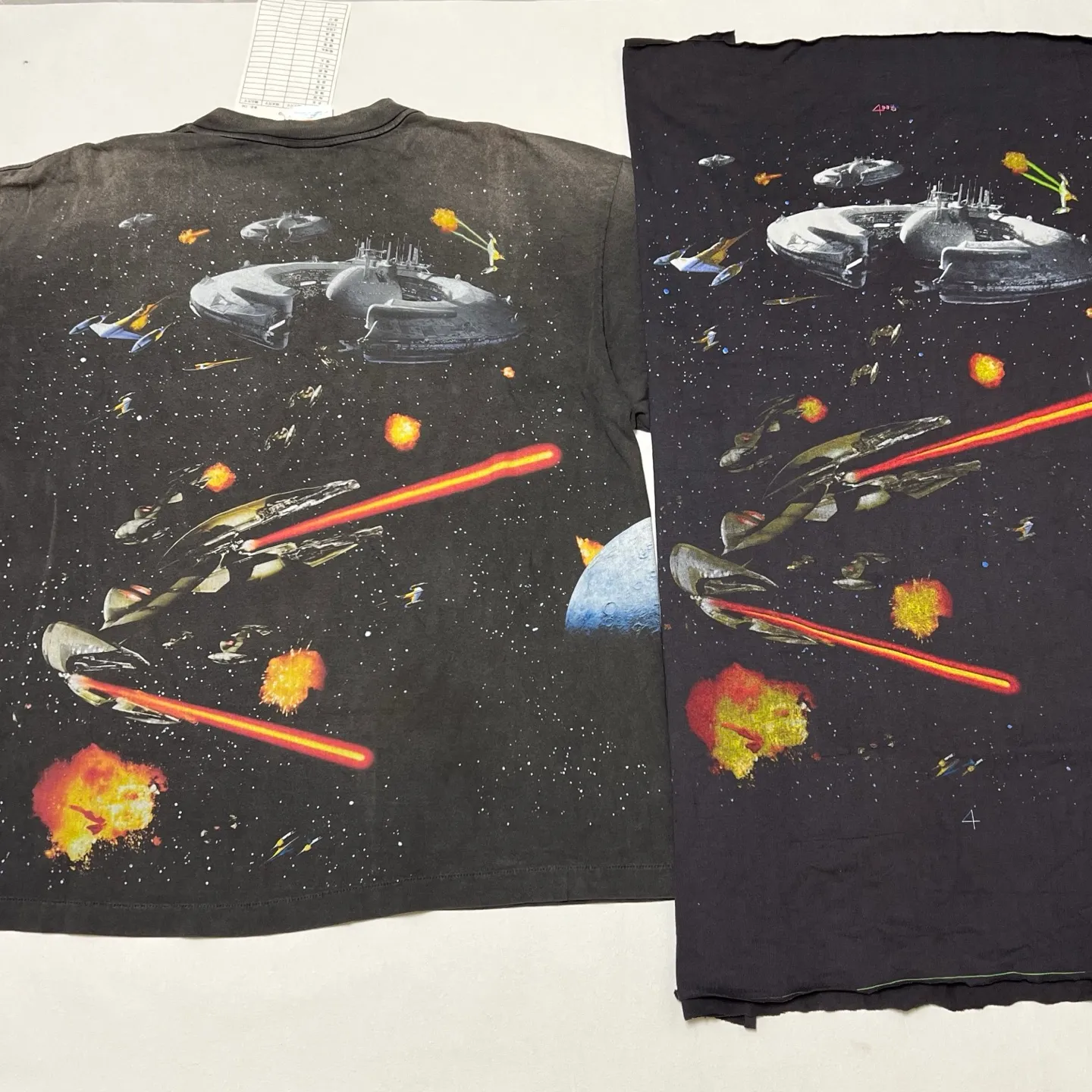 ⚠️The most complex and coolest item of this season, available in stock, available in seconds SAINT Mxxxxxx × STAR WARS SW_SS TEE /STARWARS / BLK Star Wars co-branded model. Fighter printed TEE. Washed black S-XL. Super complex and unconstrained printing design. The T-shirt using the vision of the "N-1 Star Fighter" in Star Wars is the most screen-printed item this season, reaching an astonishing 372 screens. Even the most difficult-to-print parts of the armpits are printed with luxurious printing. In addition, they are also hand-made distressed, splashed with ink, faded with water, and hand-damaged to complete this special and perfect work of art!